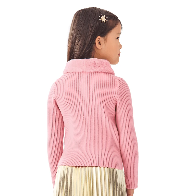 American Girl® x Janie and Jack Rosy Ribbed Cardigan for Girls