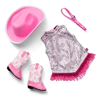 Glam Pink Cowgirl Outfit for 18-inch Dolls