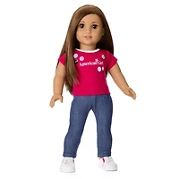 Matching AG™ Grin Pins Ringer Tee Set for Girls & 18-inch Dolls