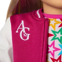 Truly Me™ 18-inch Doll #100 with straight layered blonde hair