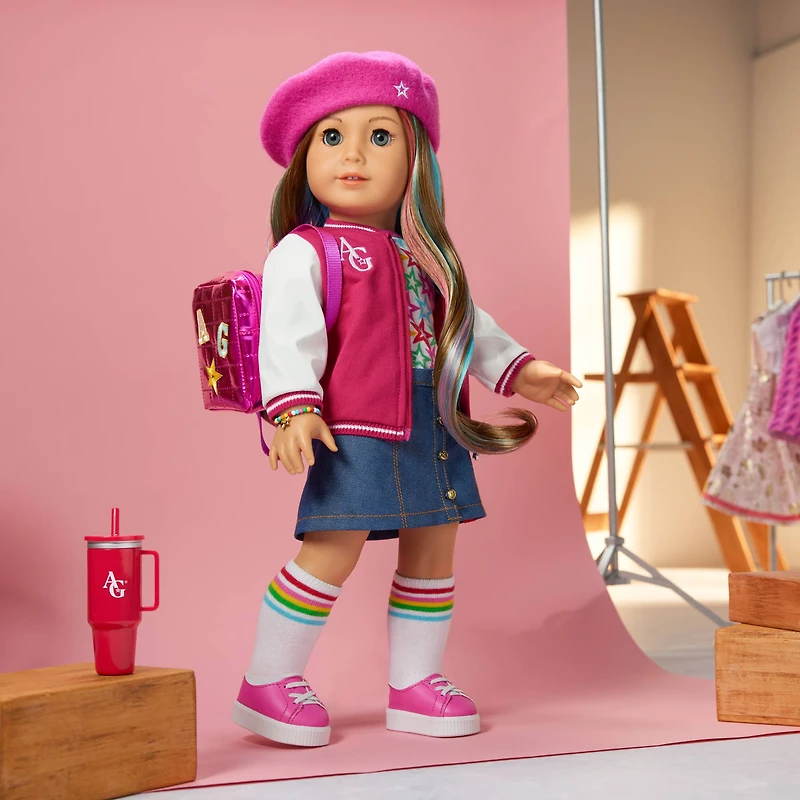 Truly Me™ 18-inch Doll #101 with wavy caramel hair