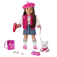 Truly Me™ 18-inch Doll #124 with straight black-brown hair
