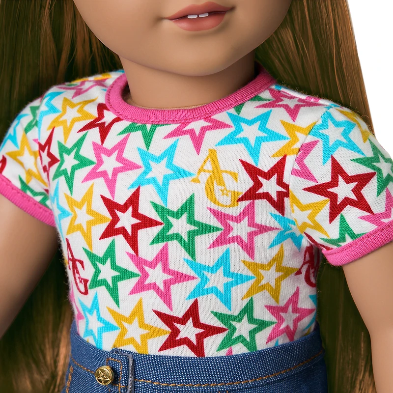 Truly Me™ 18-inch Doll #122 with straight dark-brown hair