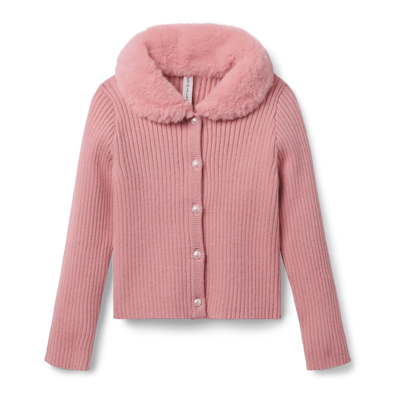 American Girl® x Janie and Jack Rosy Ribbed Cardigan for Girls
