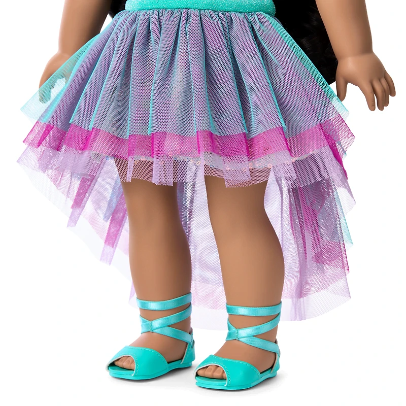 Glam Shimmering Ocean Outfit & Shimmering Sea Turtle Backpack & Accessory Set Bundle