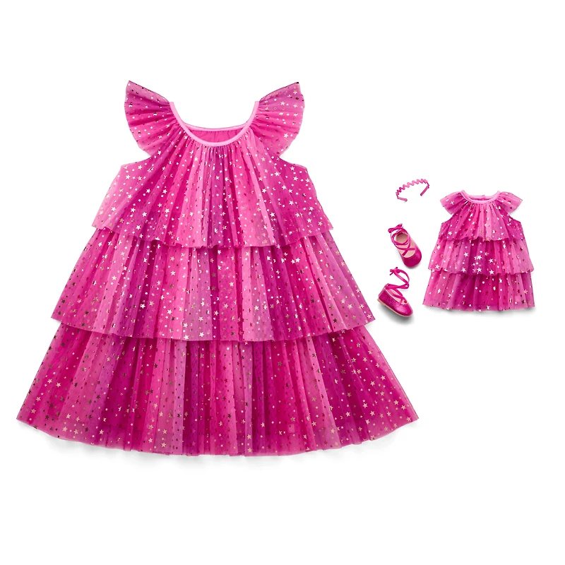 Pink Party-Ready Dresses for Girls & 18-inch Dolls