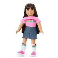 Truly Me™ 18-inch Doll #130 with straight black-brown hair