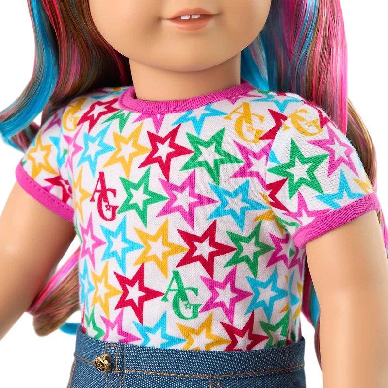 Truly Me™ 18-inch Doll #101 with wavy caramel hair