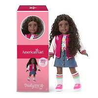 Truly Me™ 18-inch Doll #127 with curly dark-brown hair