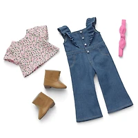 Western Flowers Denim Jumpsuit for 18-inch Dolls