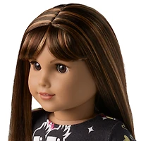 Truly Me™ 18-inch Doll #122 with straight dark-brown hair