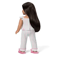 Raquel's™ Coastal Stripes Pajamas for 18-inch Dolls (Girl of the Year™ 2026)