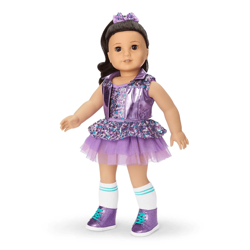 Truly Me™ #111 Doll & Dance All Day Set with wavy black-brown hair