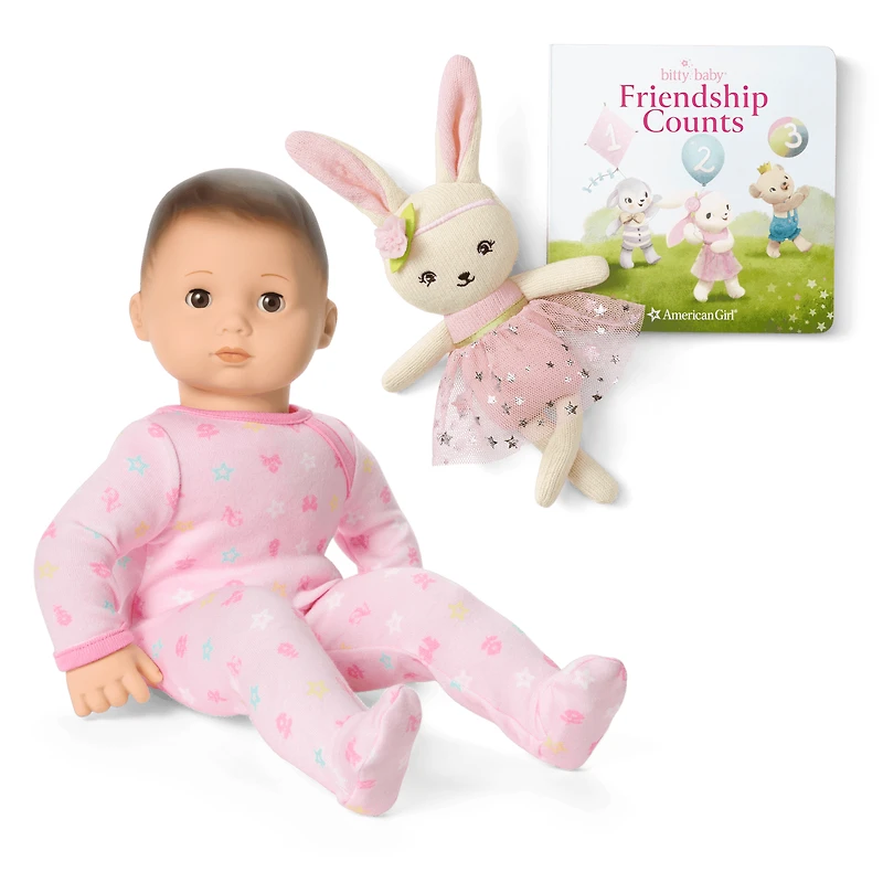 Bitty Baby® Doll #2 with brown hair in Pastel