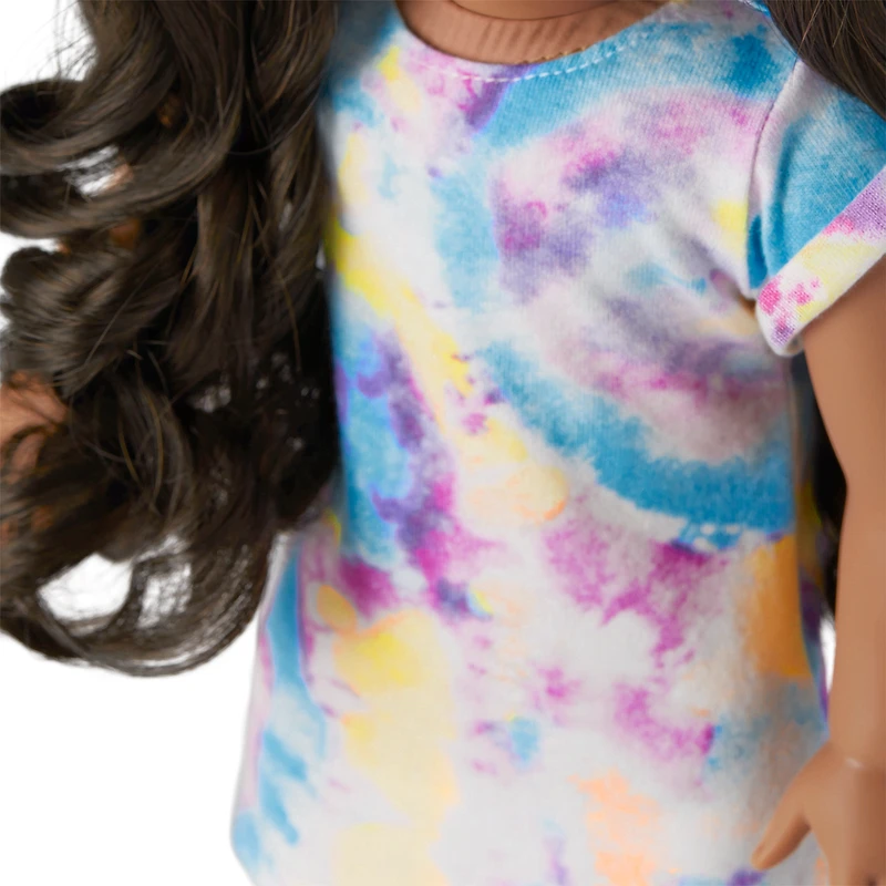 Truly Me™ 18-inch Doll #108 with curly black-brown hair