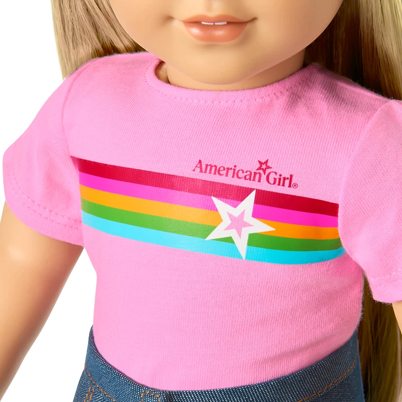 Truly Me™ 18-inch Doll #131 with straight blonde hair
