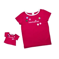 Matching AG™ Grin Pins Ringer Tee Set for Girls & 18-inch Dolls