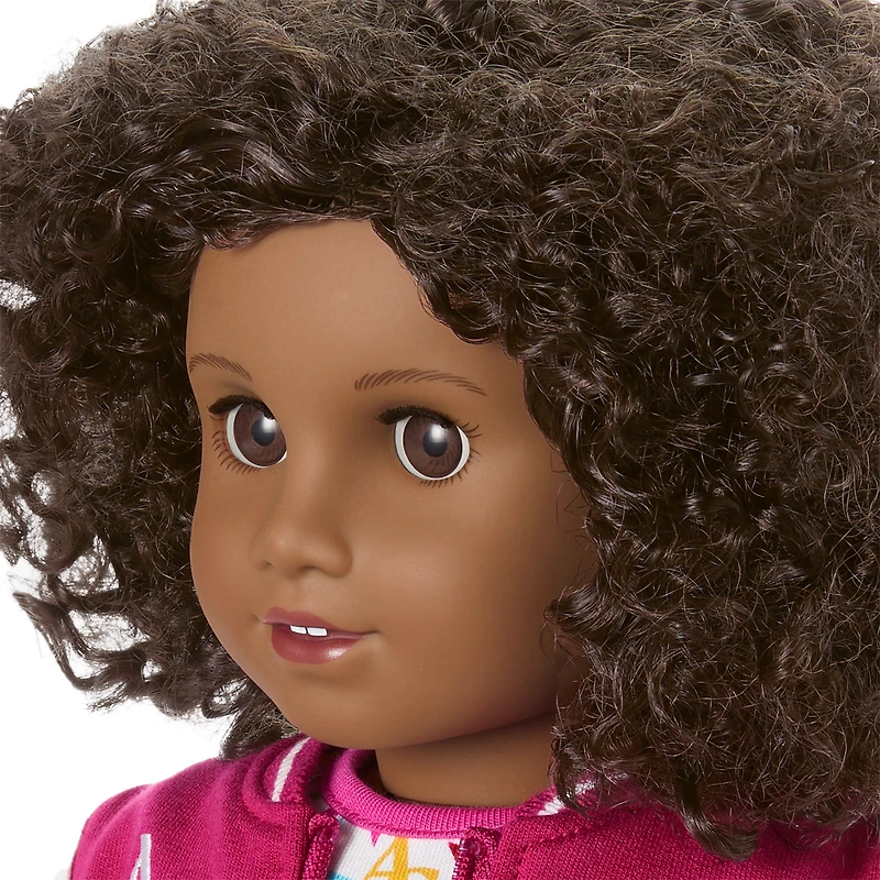 Truly Me™ 18-inch Doll #112 with curly dark-brown hair