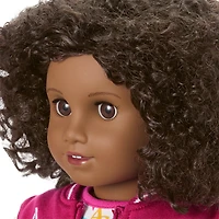 Truly Me™ 18-inch Doll #112 with curly dark-brown hair