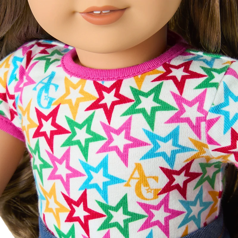 Truly Me™ 18-inch Doll #126 with wavy brown hair