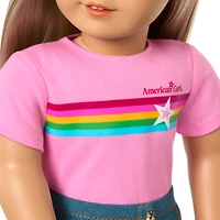 Truly Me™ 18-inch Doll #100 with straight layered blonde hair