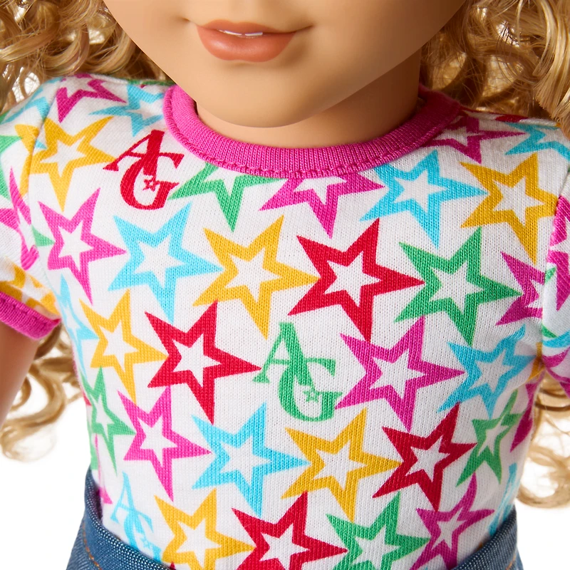 Truly Me™ 18-inch Doll #115 with curly blonde hair
