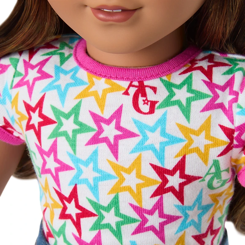 Truly Me™ 18-inch Doll #117 with wavy dark-brown hair