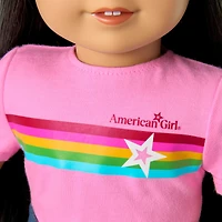 Truly Me™ 18-inch Doll #130 with straight black-brown hair