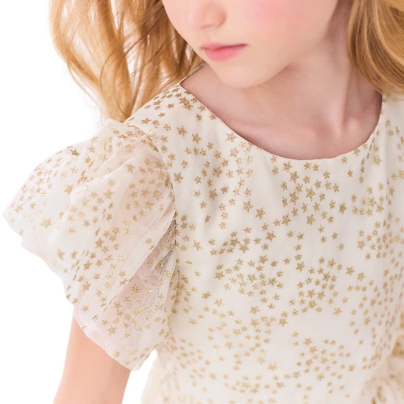 American Girl® x Janie and Jack Sparkly Cream Celebration Dress for Little Girls &