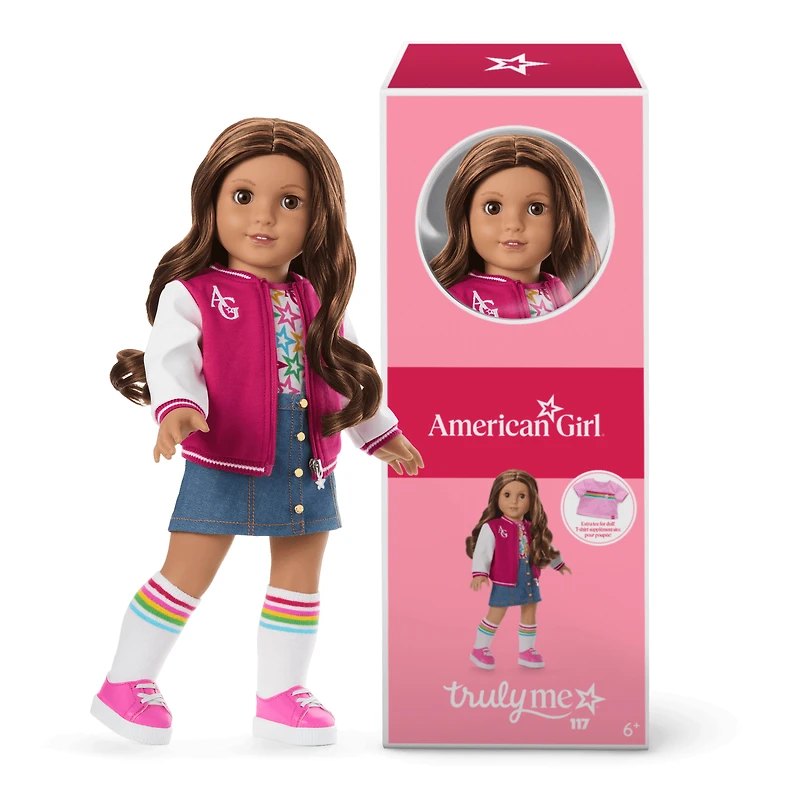 Truly Me™ 18-inch Doll #117 with wavy dark-brown hair