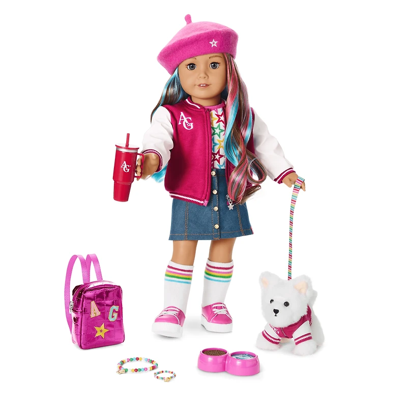 Truly Me™ 18-inch Doll #101 with wavy caramel hair