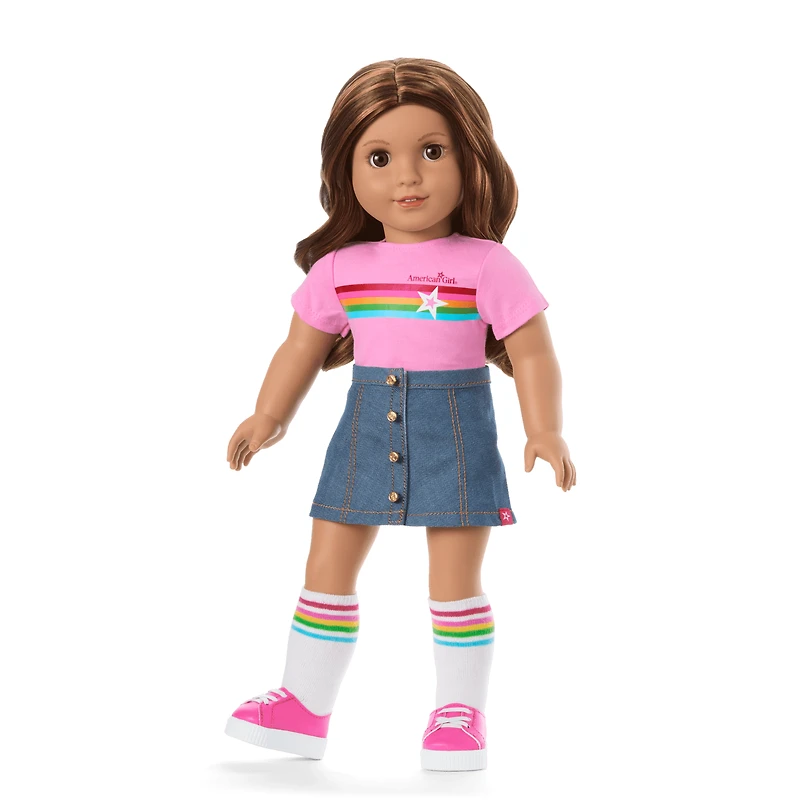 Truly Me™ 18-inch Doll #117 with wavy dark-brown hair