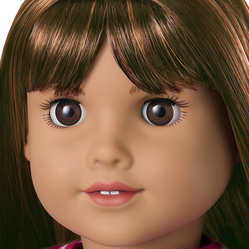 Truly Me™ 18-inch Doll #122 with straight dark-brown hair