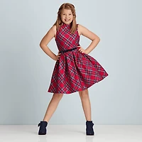 Pretty Plaid Christmas Dress for Girls