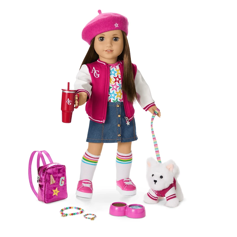 Truly Me™ 18-inch Doll #107 with straight brown hair