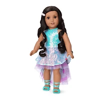 Glam Shimmering Ocean Outfit & Shimmering Sea Turtle Backpack & Accessory Set Bundle