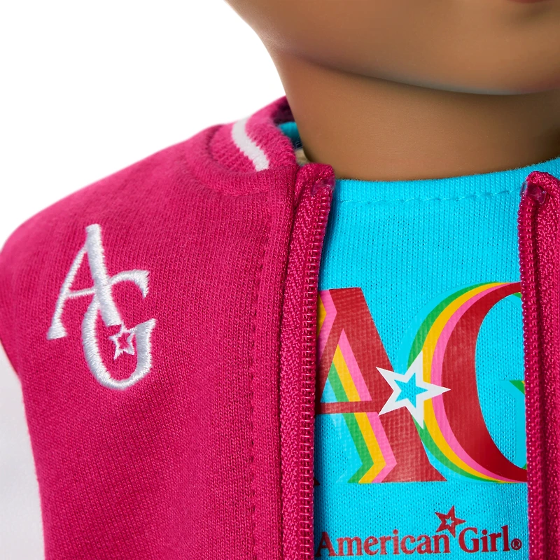 Truly Me™ 18-inch Doll #113 with curly dark-brown hair