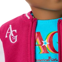 Truly Me™ 18-inch Doll #113 with curly dark-brown hair