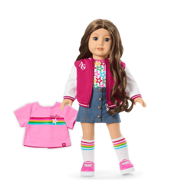 Truly Me™ 18-inch Doll #126 with wavy brown hair