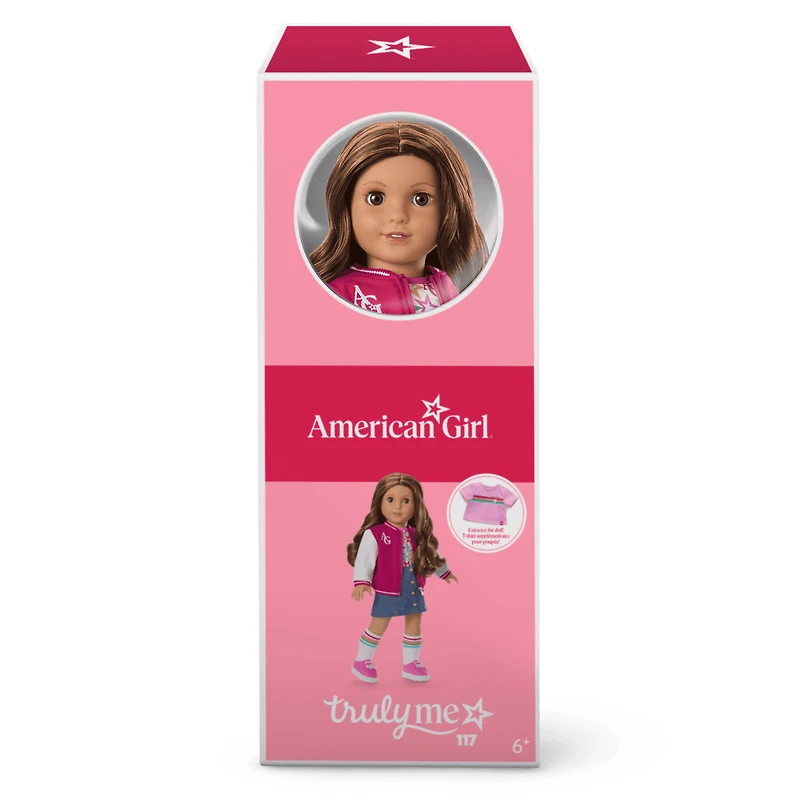 Truly Me™ 18-inch Doll #117 with wavy dark-brown hair