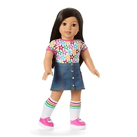 Truly Me™ 18-inch Doll #124 with straight black-brown hair