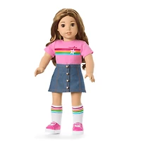 Truly Me™ 18-inch Doll #118 with curly caramel hair