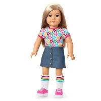 Truly Me™ 18-inch Doll #100 with straight layered blonde hair