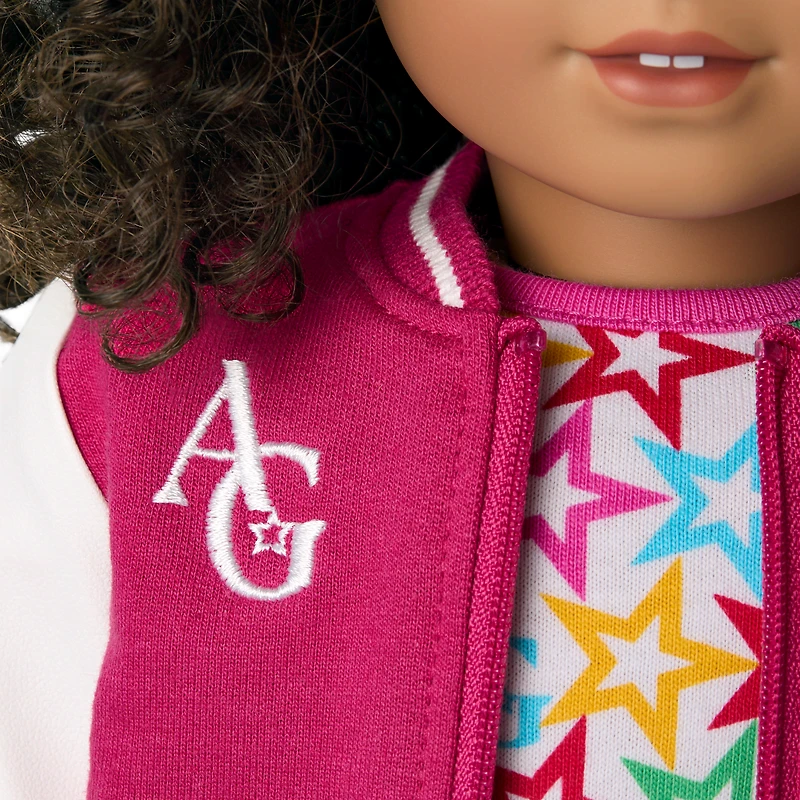 Truly Me™ 18-inch Doll #132 with curly dark-brown hair