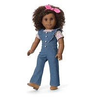 Chestnut Charm Horse & Western Flowers Denim Jumpsuit for 18-inch Dolls