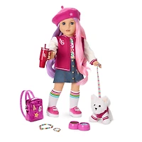 Truly Me™ 18-inch Doll #116 with wavy purple-and-pink hair