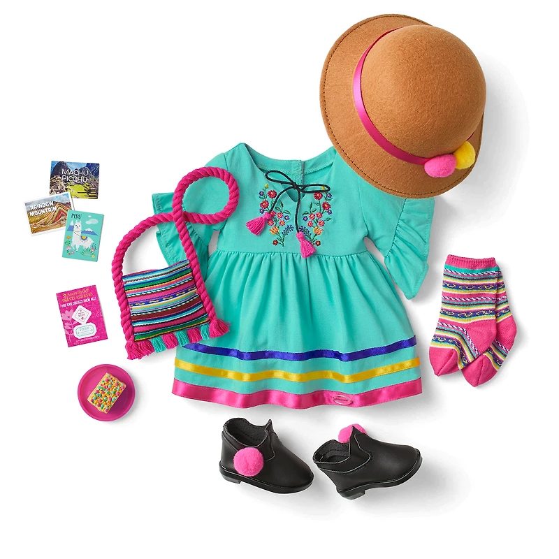 World Traveler in Peru & Peruvian Souvenir Set for 18-inch Dolls