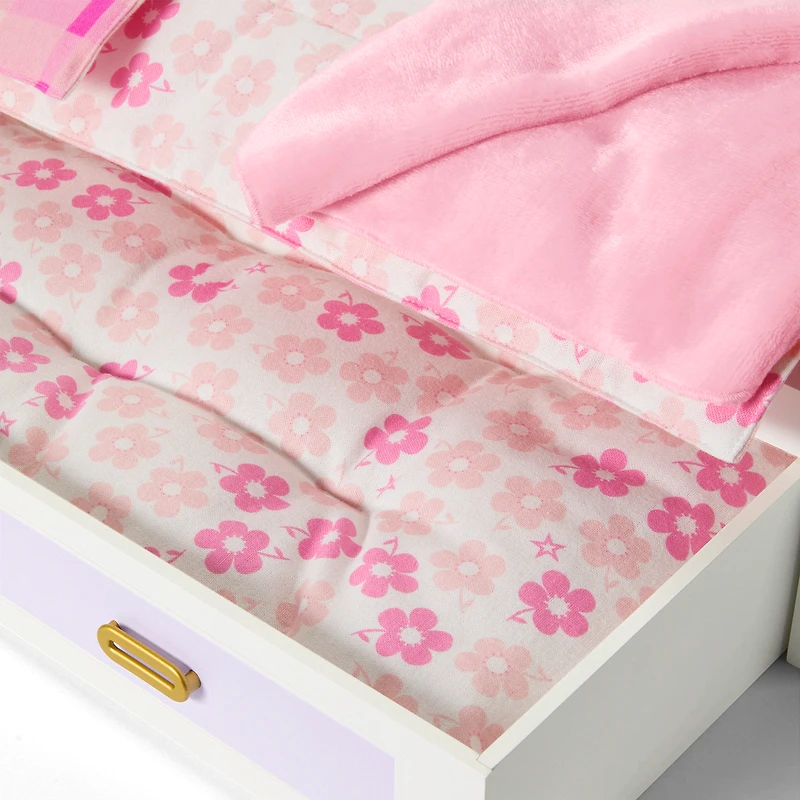 All Set for Sleepovers Canopy Bed & Nightstand for 18-inch Dolls