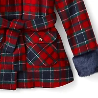 American Girl® x Janie and Jack Fur-Trim Plaid Coat for Girls