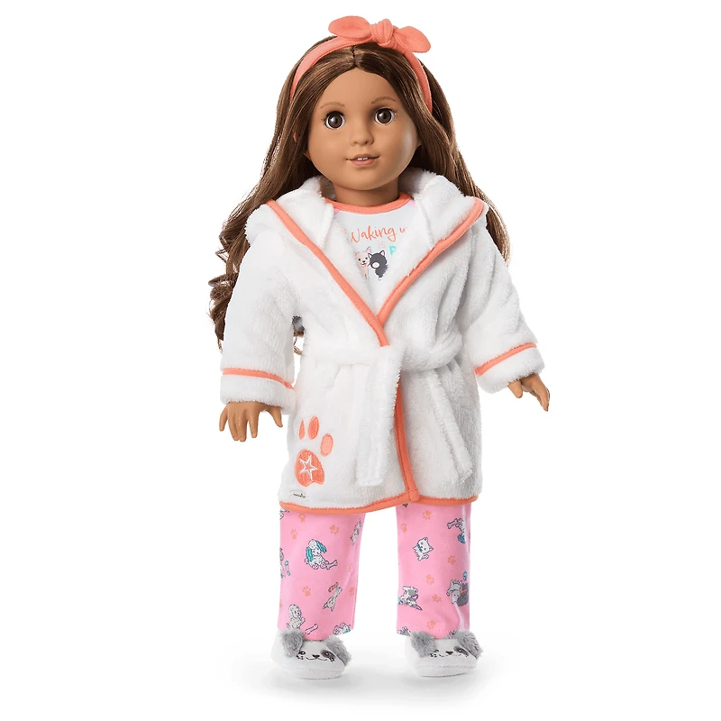 Comfy Puppy Robe Set for Girls & 18-inch Dolls